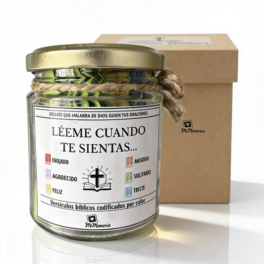 MiMemoria® Promesas de Dios — Frasco con 96 Versículos Bíblicos